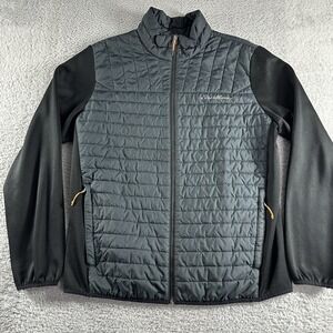 Eddie Bauer Emberlite‎ Hybrid Jacket Mens Large Black Gray Puffer Bubble
